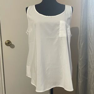Faded Glory White Sleeveless Blouse Size XL